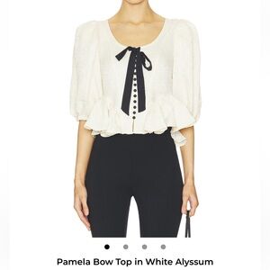 Free People Pamela Bow Top – White – Women’s Small